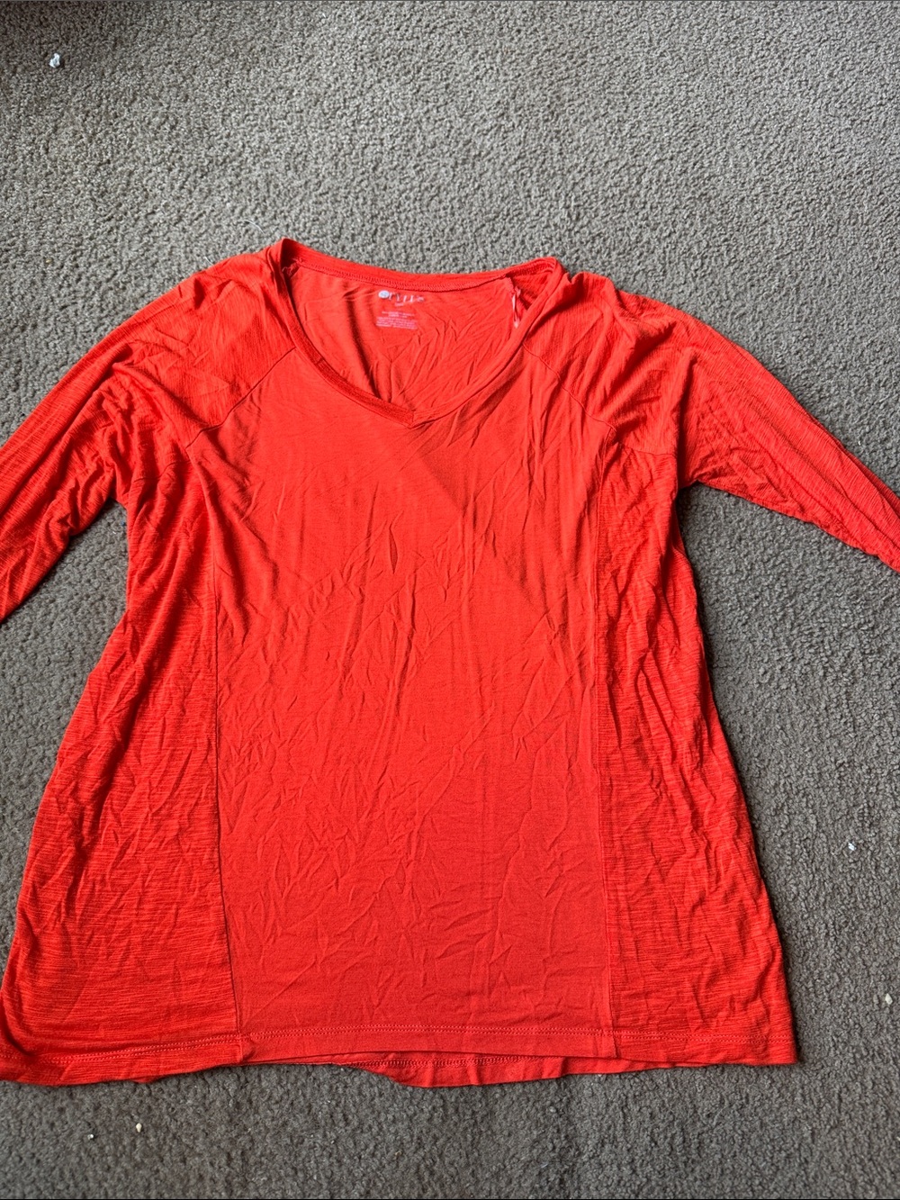 Women's V-Neck Long Sleeve Top - Red